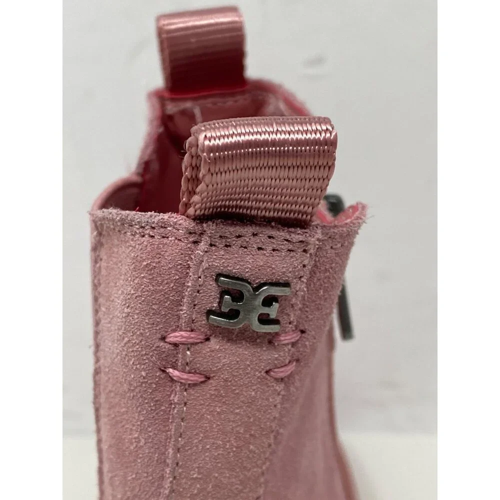 Sam Edelman Girls sz 4 Pink Laguna Chelsea Lug Sole Boots